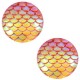 Basic Cabochon 20mm mermaid Orange yellow holographic